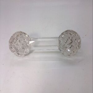Clear Cut Glass Dumbbell Paperweight